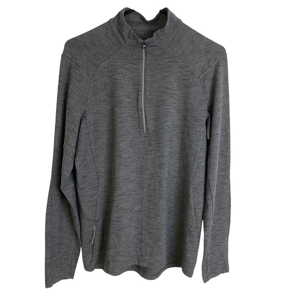 Lululemon Surge Warm 1/2 Zip Pullover Mens Medium Gray Long Sleeve Run Jog Train